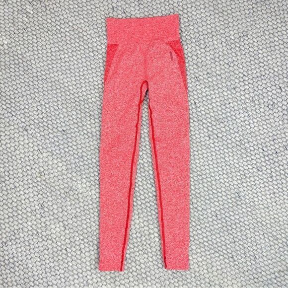Gymshark Flex High Waist Seamless Leggings XS Red Marl Claret - Picture 3 of 9
